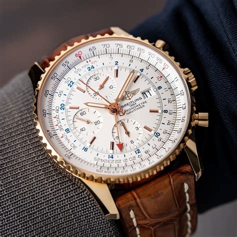 breitling navitimer rose gold replica|breitling navitimer gold price.